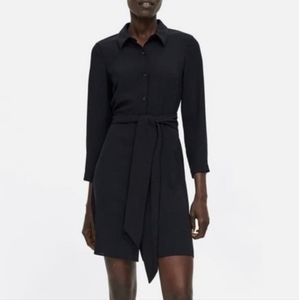 ZARA Belted Button Front Fit & Flare Tunic Dress M
